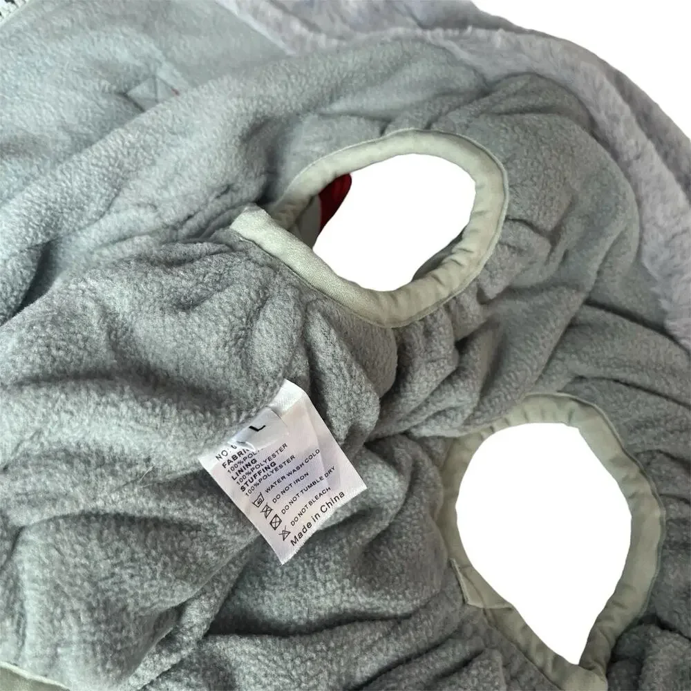 Lelepet Warm Dog Pet Winter Coat Snow Cold Weather Reflect Fleece Fur Red Gray L